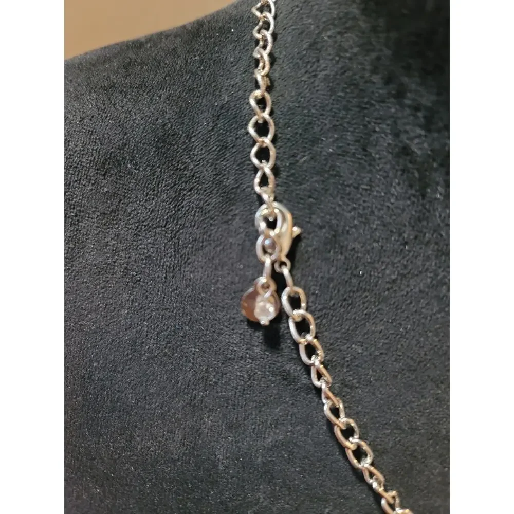 Women's Silver Tone Blue Faceted Crystal Bib Necklace Statement Fashion Jewelry - Picture 7 of 7